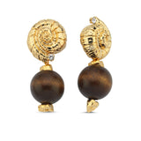 AQUA WOODEN EARRINGS