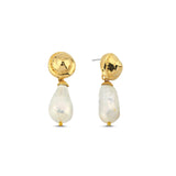 AQUA MINI DROP EARRINGS WITH BAROQUE PEARLS