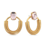 SPRINGLY HOOPS WITH PINK SWAROVSKI