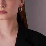 DROP 14K GOLD HOOPS WITH DIAMONDS