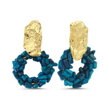 WREATH EARRINGS DEEP BLUE