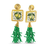 SORRENTO SQUARE EARRINGS GREEN