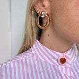 SPRINGLY HOOPS WITH PINK SWAROVSKI