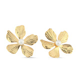 FLOWER EARRINGS WITH PEARLS