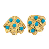 TURQUOISE SCALLOP EARRINGS