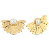 HALF BLOOM EARRINGS WITH PEARLS