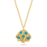 TURQUOISE SCALLOP NECKLACE