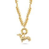 FUSILLI NECKLACE WITH DOG CHARM