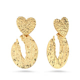 GOLD HEART DROP EARRING