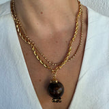 AQUA WOODEN NECKLACE