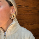 SUNFLOWER COGNAC EARRINGS