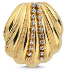 CRYSTAL SHELL BROOCH