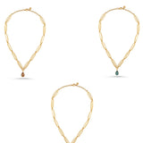 MOCHA LINKED DROP NECKLACE
