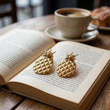 GOLDEN PINEAPPLE EARRINGS LARGE
