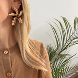 FLEUR BROWN EARRINGS