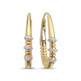 DROP 14K GOLD HOOPS WITH DIAMONDS