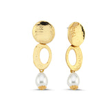 TWIN CIRCLES PEARL EARRINGS