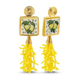 SORRENTO SQUARE EARRINGS YELLOW