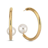 GOLDEN PEARL MAXI CIRCLE HOOPS