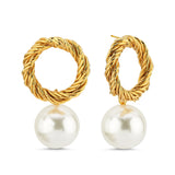 WICKER TWISTED HOOPS PEARL