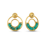 CONICAL CIRCLE HOOPS TURQUOISE