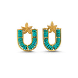 U STAR EARRINGS TURQUOISE