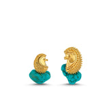 HEDGEHOG EARRINGS TURQUOISE