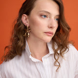 FLEUR BROWN EARRINGS