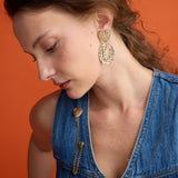 GOLD HEART DROP EARRING