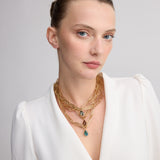 MOCHA LINKED DROP NECKLACE